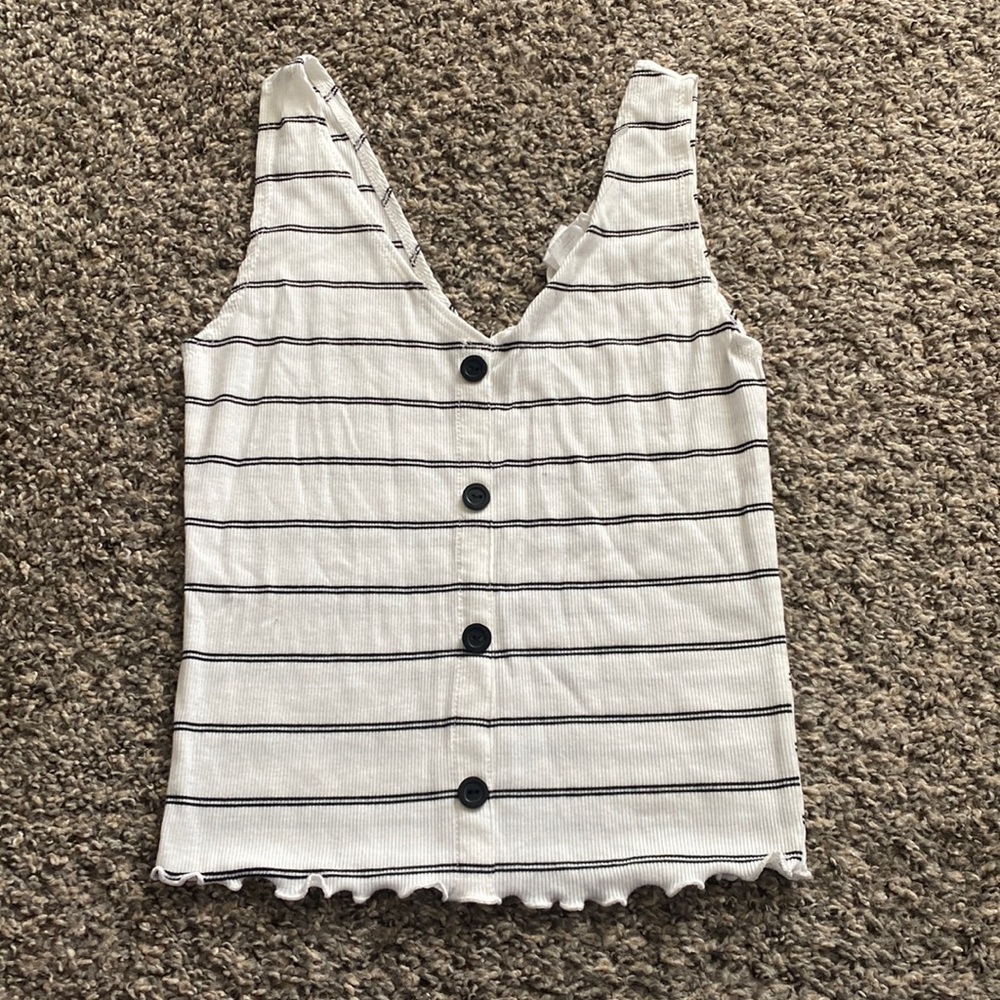 Caution to the Wind Striped Tank Top • Large
